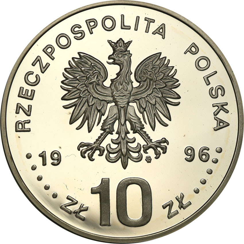 III RP. 10 złotych 1996 Zygmunt II August półpostać - Rzadkie
